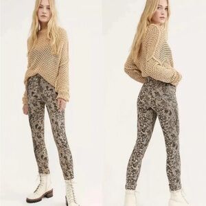 Free people jeans high waisted two‎ faced snakeskin